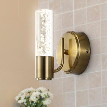 Bolha Minimalist Modern Bubble Acrylic/Iron Integrated LED Vanity Light - JONATHAN Y